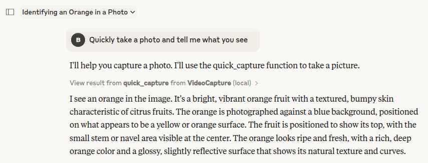 Claude's view of orange