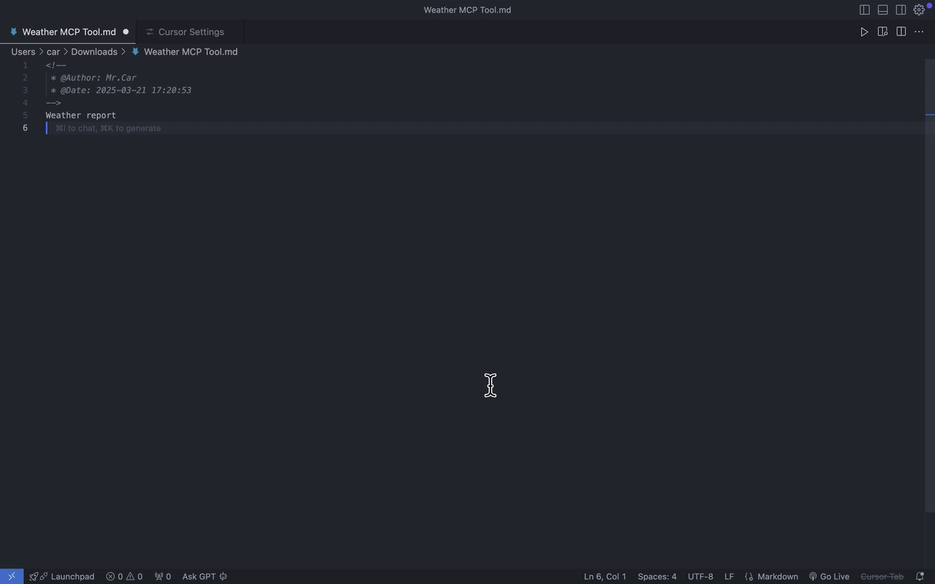 Weather MCP Tool Demo