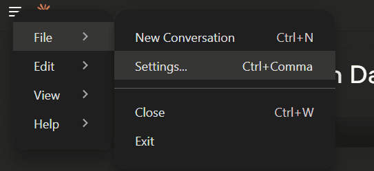 File > Settings