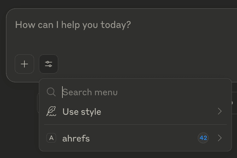 ahrefs MCP appears under 'tools'