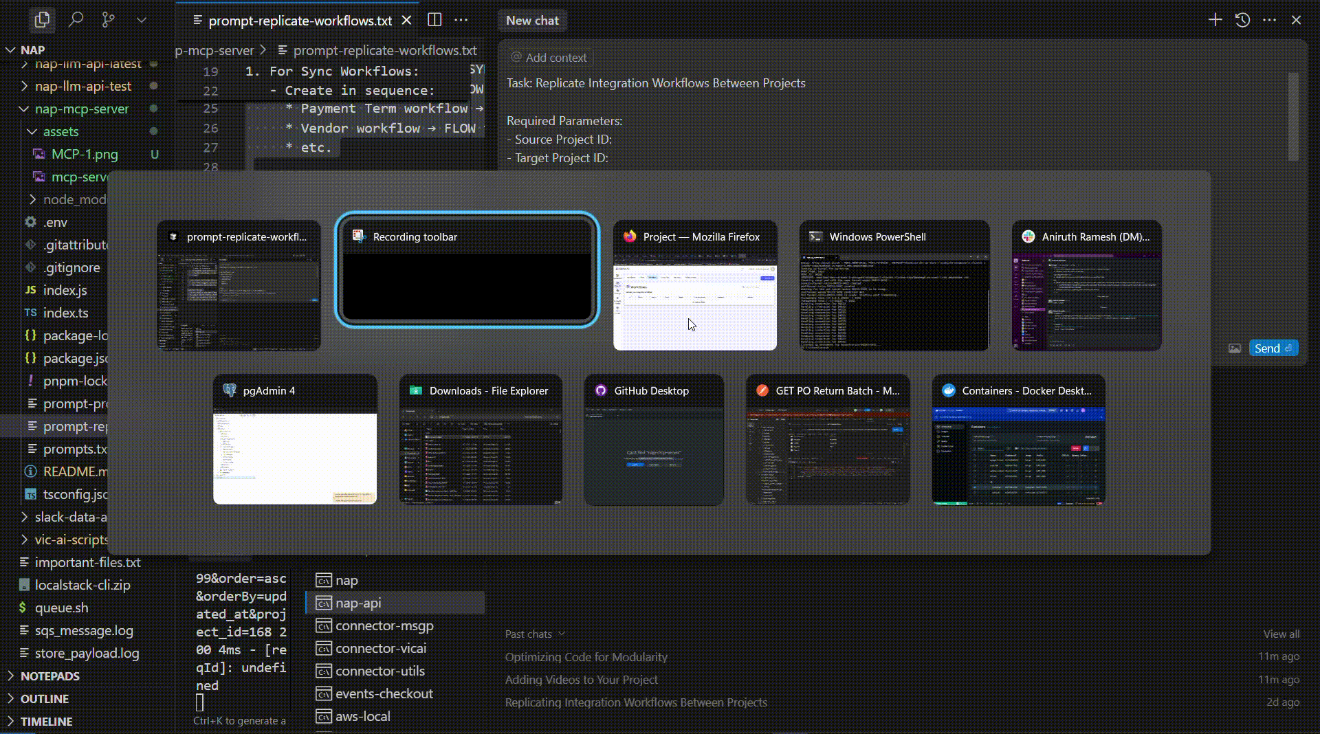 Import/Export workflows using MCP