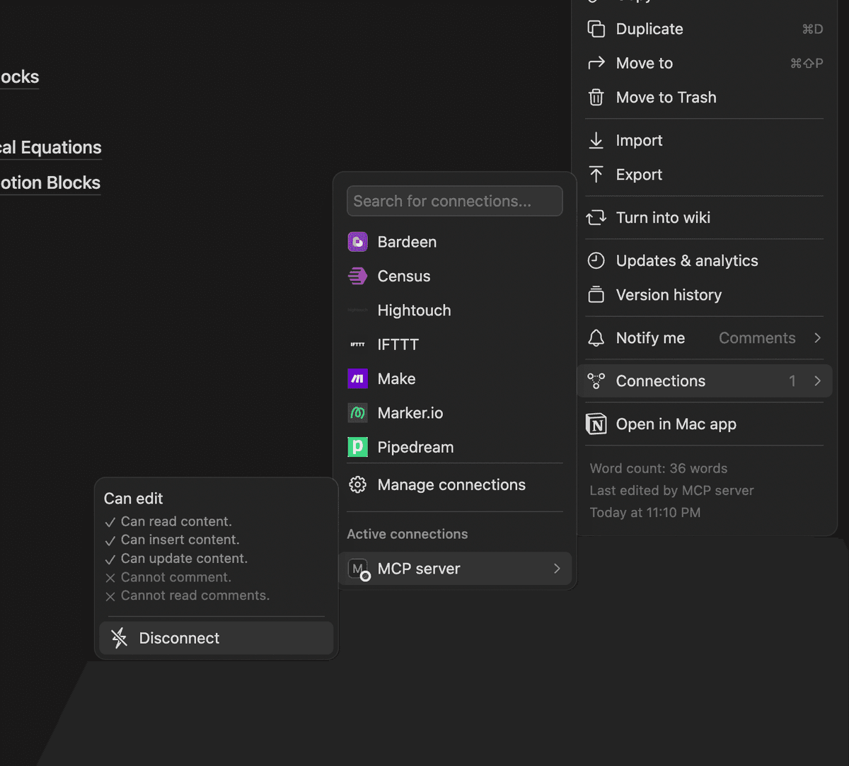 Notion Page Connection