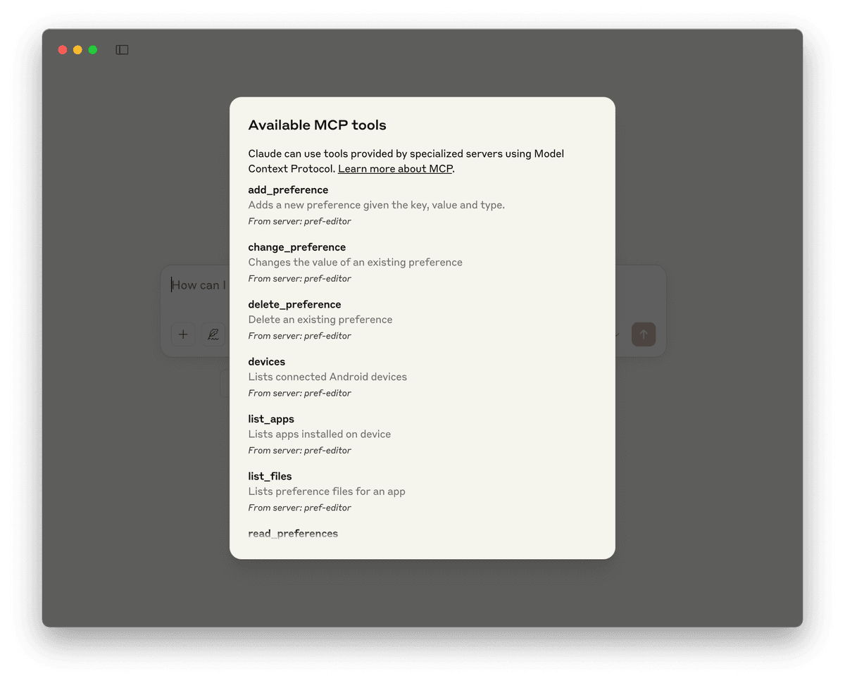 Available tools