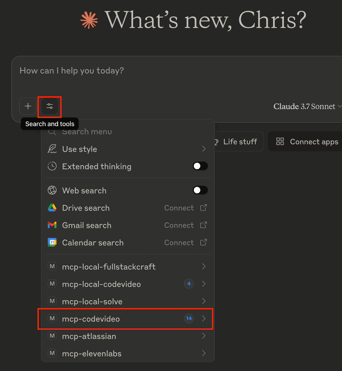 codevideo-mnp successfully installed in Claude Desktop