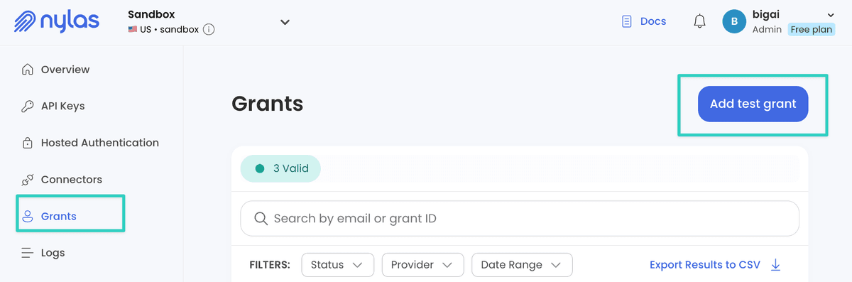 Grant ID location