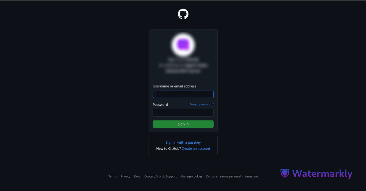 GitHub oAuth page