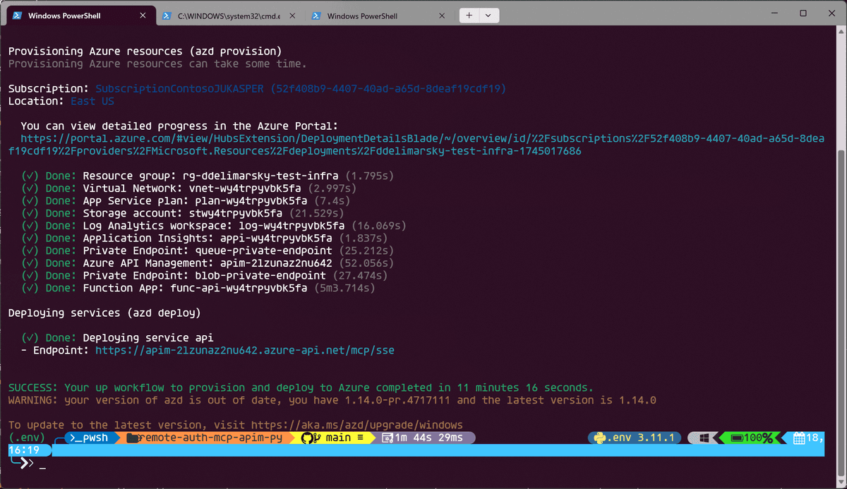 Endpoint in the terminal