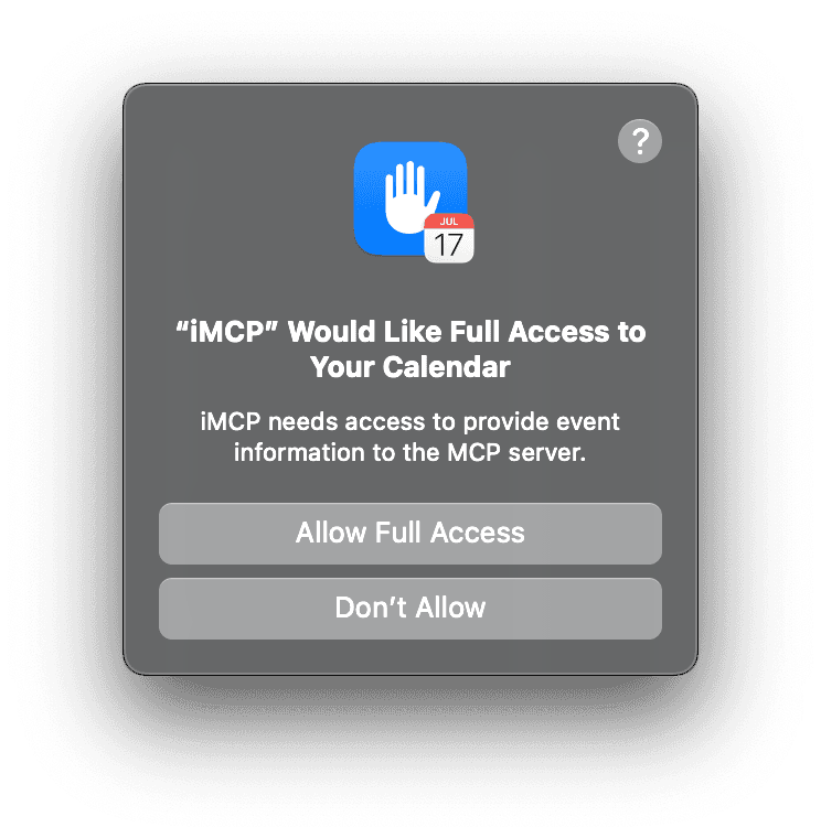 Screenshot of macOS permission dialog