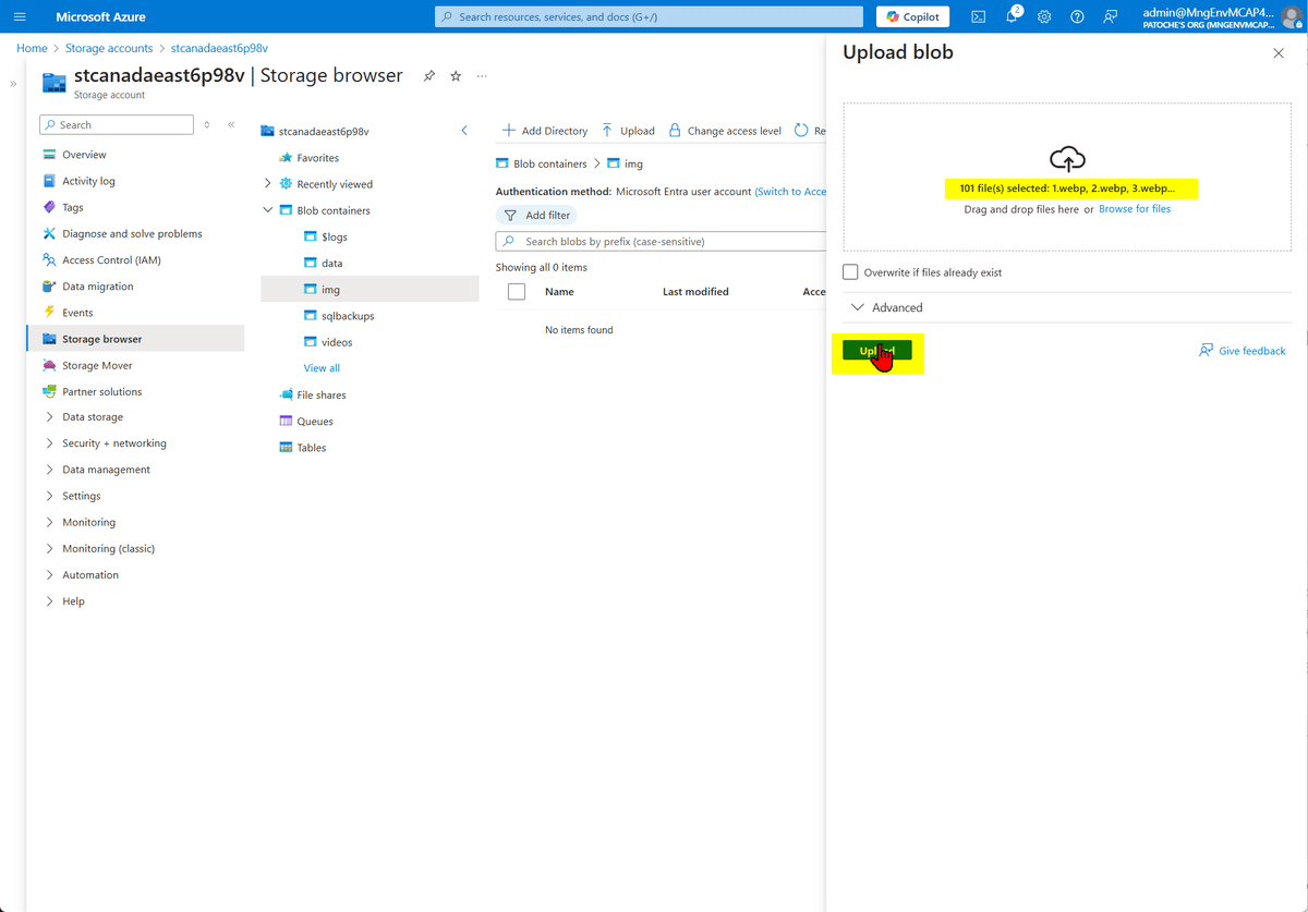 Storage - Upload files
