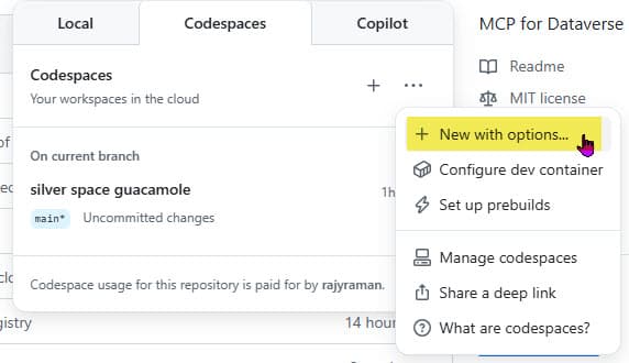 codespace-step-1