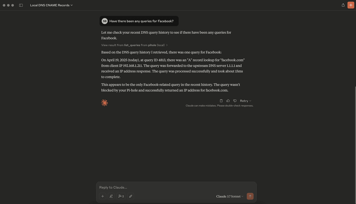 Claude query info