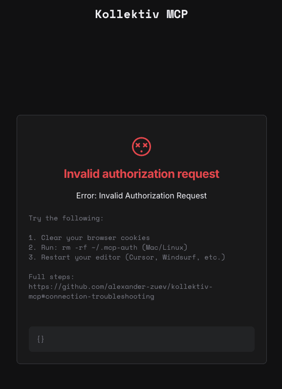 Authorization Error