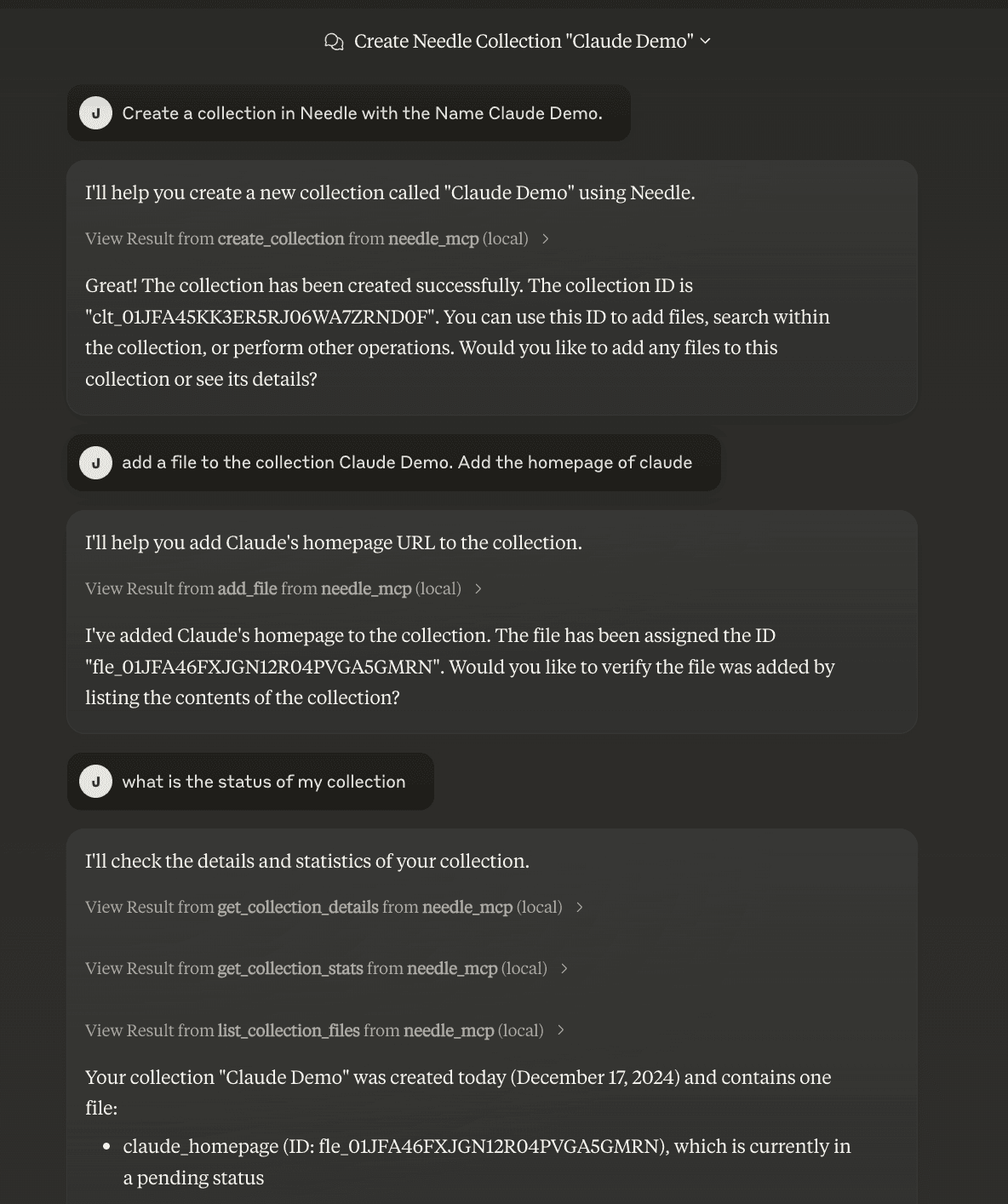 Using commands in Claude Desktop