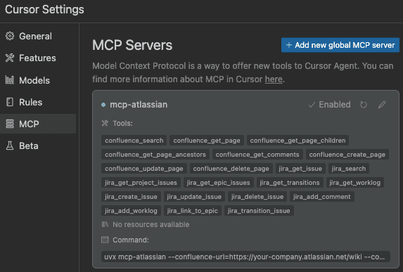 Cursor MCP Configuration