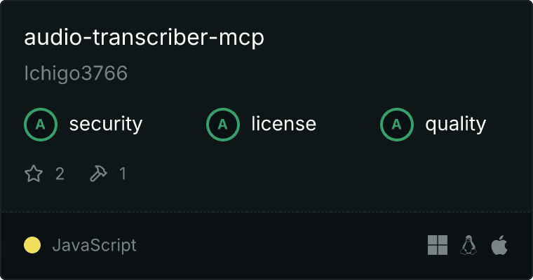 Audio Transcriber Server MCP server