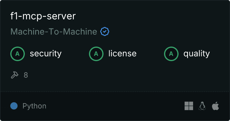 Formula One Server (Python) MCP server