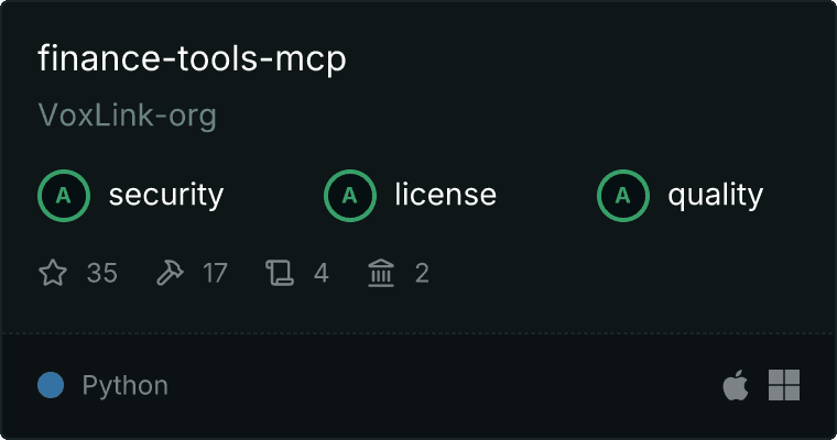 Finance Tools MCP server
