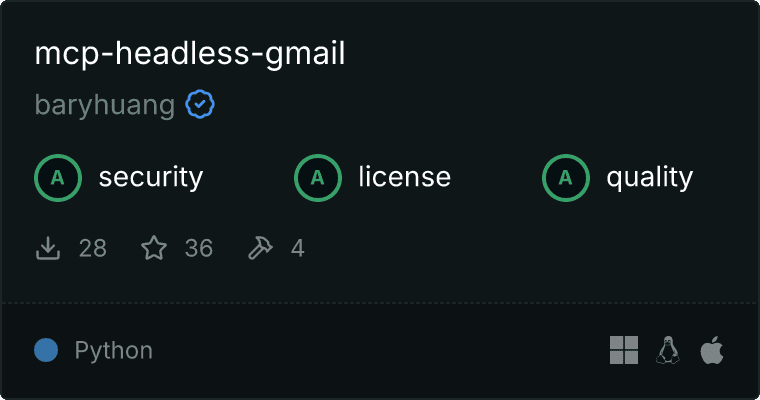 Headless Gmail Server MCP server
