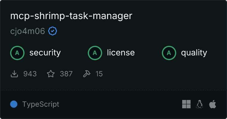 Shrimp Task Manager MCP server
