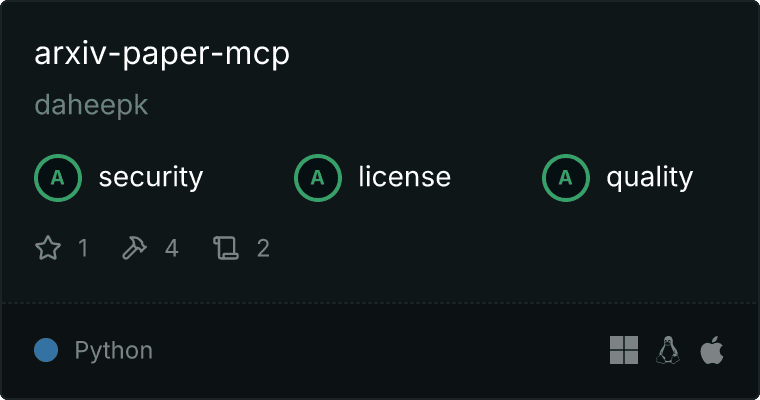 arXiv Research Assistant Server MCP server