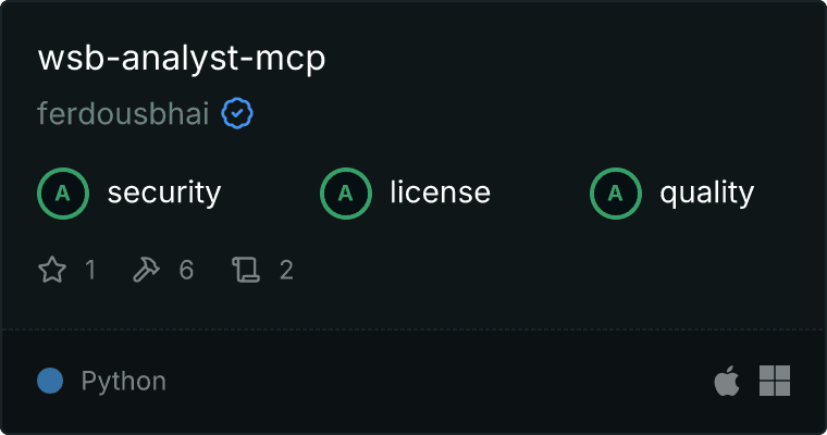 WSB Analyst Server MCP server