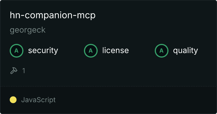 Hacker News Companion MCP server