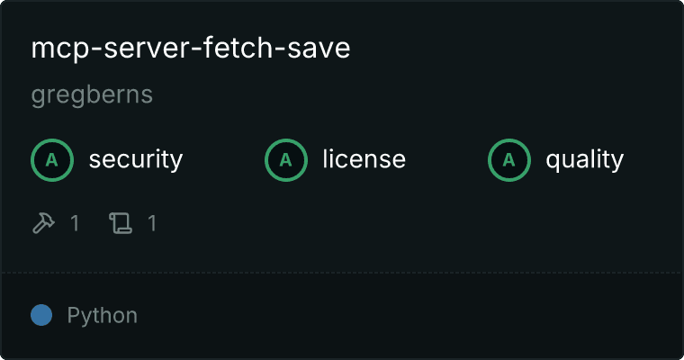 Fetch-Save Server MCP server