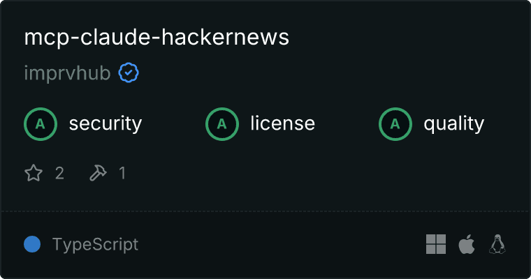mcp-claude-hackernews MCP server