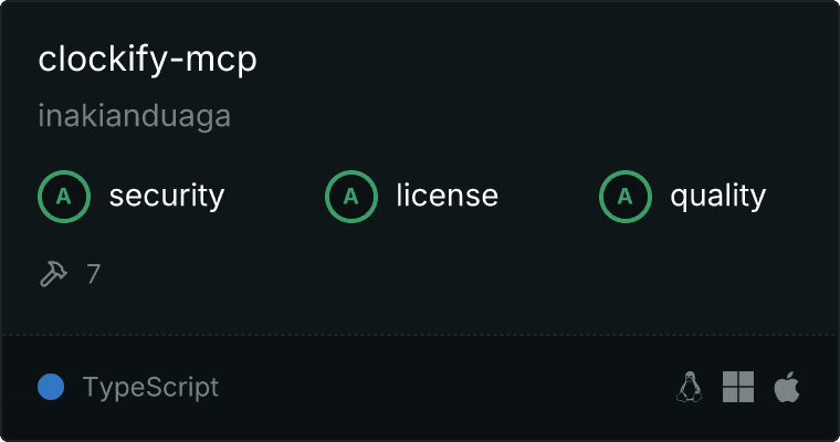 Clockify MCP server