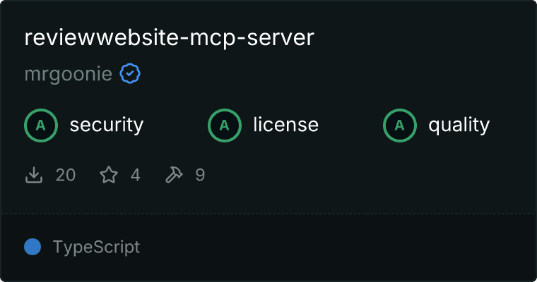 ReviewWebsite Server MCP server