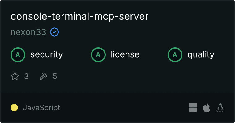 Electron Terminal Server MCP server