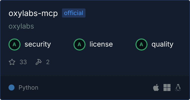 Oxylabs Server MCP server