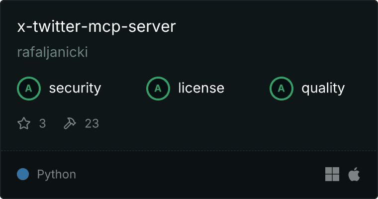 X (Twitter) server MCP server