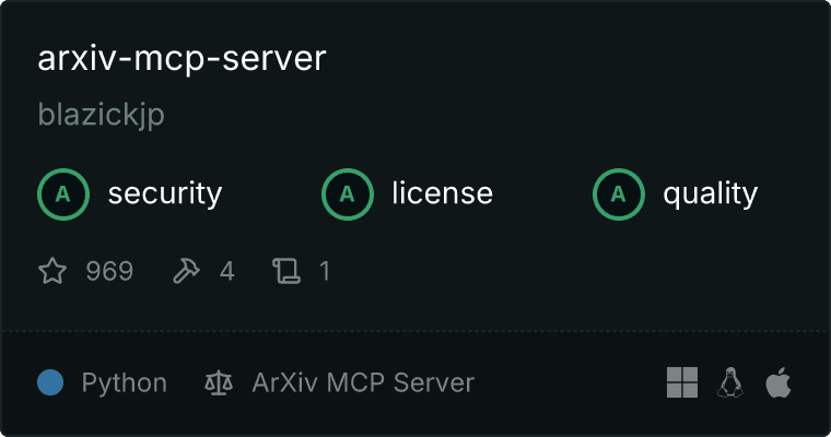 ArXiv Server MCP server