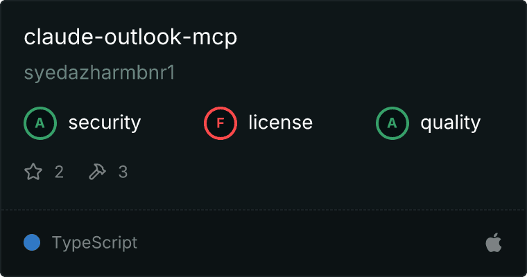 Claude Outlook Tool MCP server