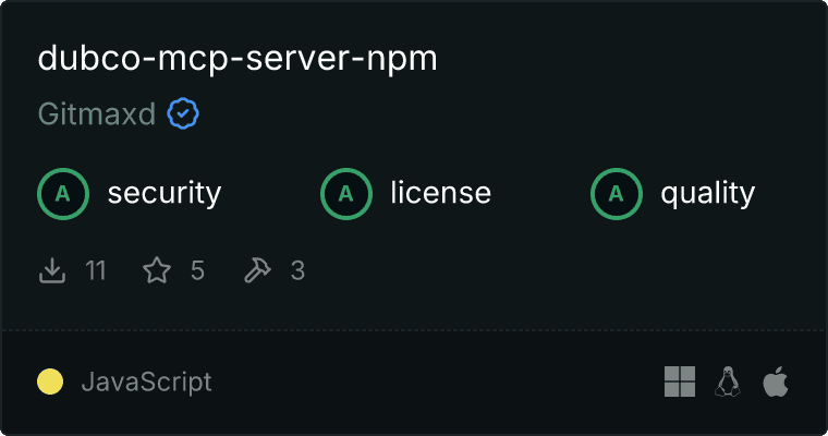 Unofficial dubco-mcp-server MCP server