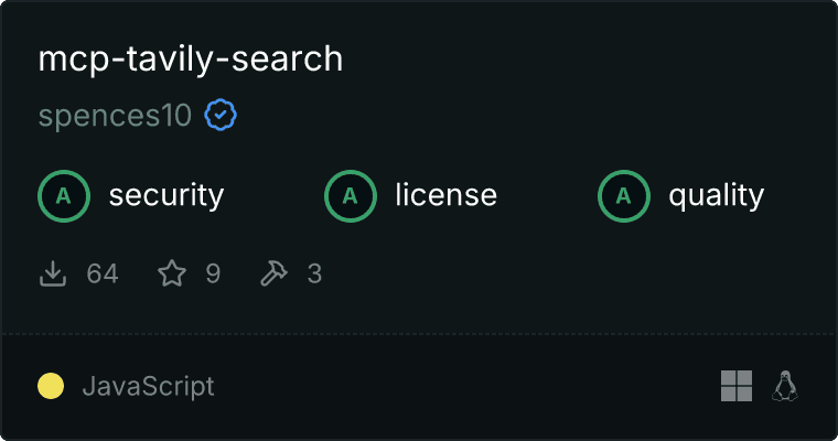 Tavily Search Server MCP server
