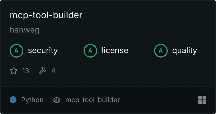 mcp-tool-builder MCP server