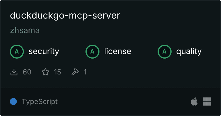 DuckDuckGo Server MCP server