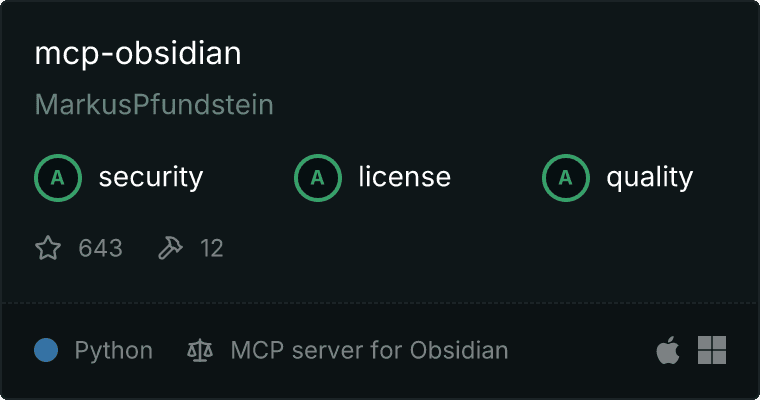 server for Obsidian MCP server