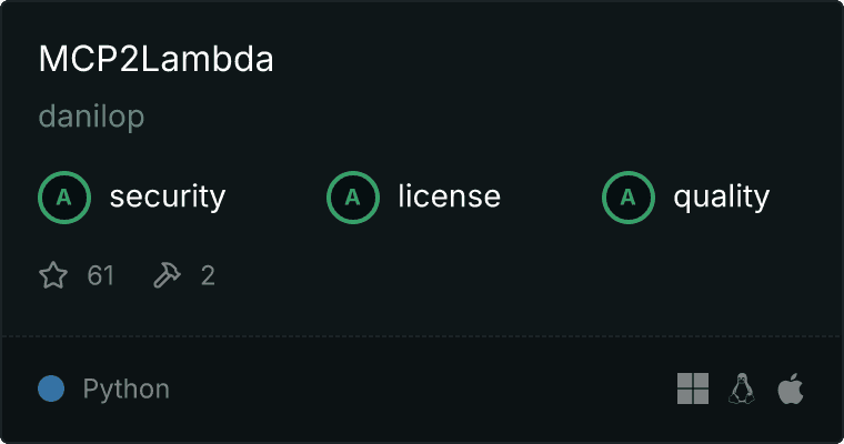 MCP2Lambda MCP server