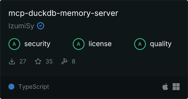 DuckDB Knowledge Graph Memory Server MCP server