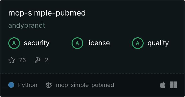 mcp-simple-pubmed MCP server