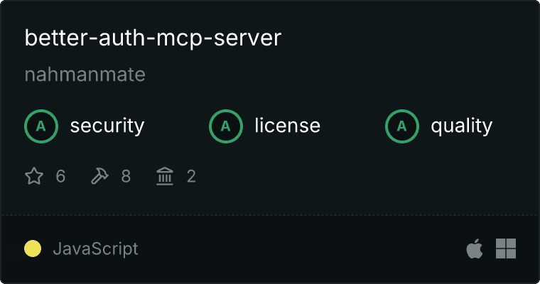 Better Auth Server MCP server