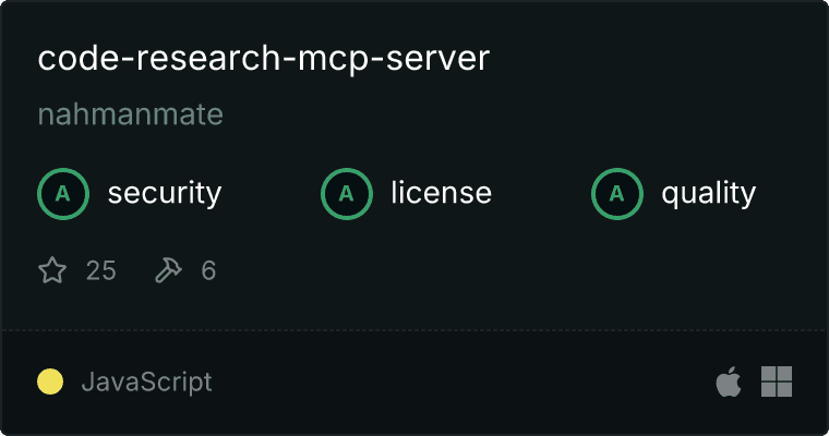 Code Research Server MCP server