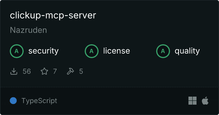 ClickUp Server MCP server