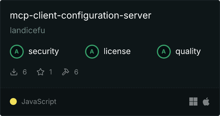 Client Configuration Server MCP server