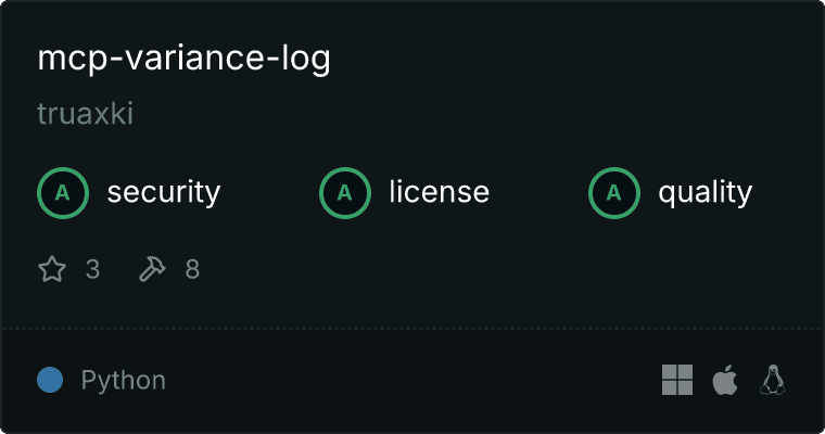 Variance Log MCP server