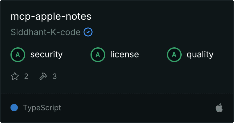 Apple Notes Server MCP server