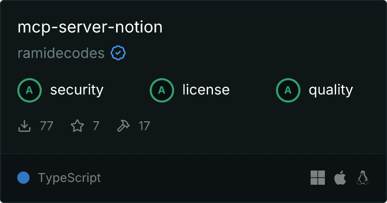 Notion Server MCP server